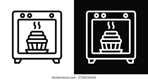 Icono de hornear estilo de fondo blanco y negro