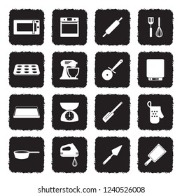 Baking Icons. Grunge Black Flat Design. Vector Illustration. 