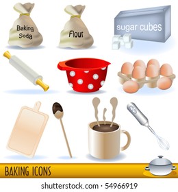 Baking icons set