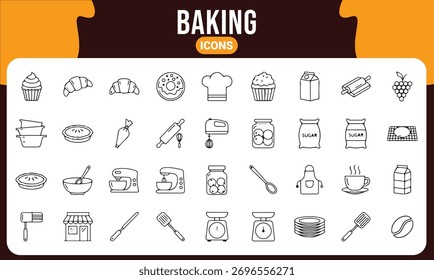 baking icons set, eps 10, 28 important icons for bakery