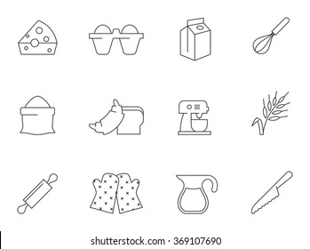 Baking icons in thin outlines.