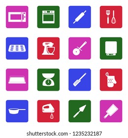 Baking Icons. White Flat Design In Square. Vector Illustration. 