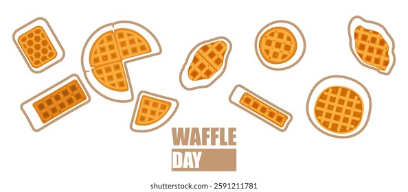 Baking illustration set. Baking, waffles, bakery, cooking, sweet products, dessert, pastries concept. Vector illustrations isolated on white background for posters, banners, cards, and advertisements.
