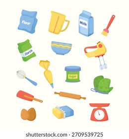 Baking Ingredients and Tools Illustration Collection