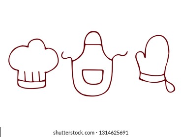 Baking kitchen icons doodle vector set