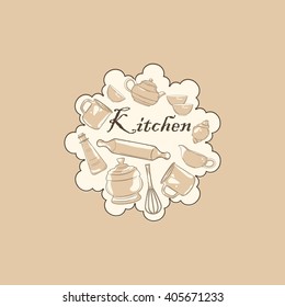 Baking kitchen icons vector set. Vector elements for your design.