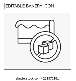  Baking line icon. Cheesecake dessert. Sugar-free tasty french dessert with cheese.Bakery concept. Isolated vector illustration.Editable stroke