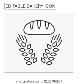 Baking line icon. Tasty freshly baked wheat bread.Bakery concept. Isolated vector illustration.Editable stroke