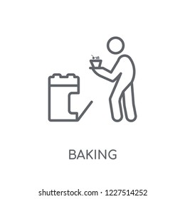 Baking linear icon. Modern outline Baking logo concept on white background from Activity and Hobbies collection. Suitable for use on web apps, mobile apps and print media.
