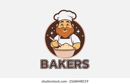 baking logo, bakery logo design, baker mascot, bakery, bread, food, wheat, logo, vector, design,