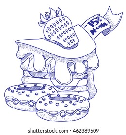 Baking logo. Cake and donuts. Sweets.