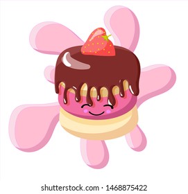 baking logo design template.Sweet Party Invitation Card. Birthday Party Invitation. Cupcakes Party. Vector Illustration