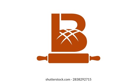 Baking logo with rolling pin