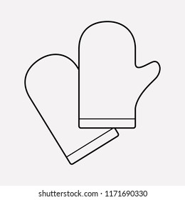 Baking mitts icon line element. Vector illustration of baking mitts icon line isolated on clean background for your web mobile app logo design.