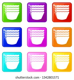 Baking molds icons set 9 color collection isolated on white for any design