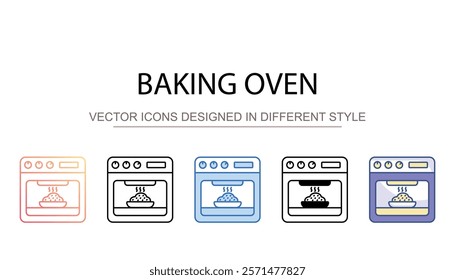 Baking Oven icon design with white background stock illustration
