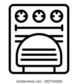 Baking oven icon. Outline baking oven vector icon for web design isolated on white background