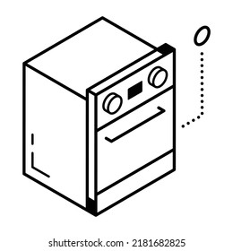 A baking oven line icon download