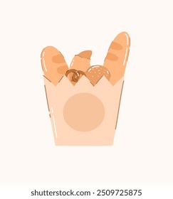 Baking package. Flat vector illustration.