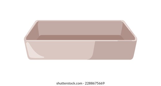 Pan de pan, panadería para el horno. Utensil culinario, bakeware de metal. Artículos de cocina asados de forma rectangular. Ilustración vectorial de caricatura plana aislada en fondo blanco