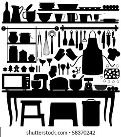 Baking Pastry Kitchen Tool Silhouette Vector