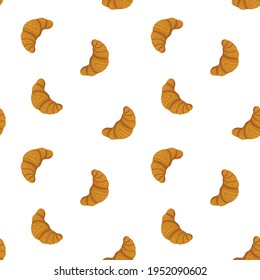 Baking pattern. A set of pastries from a bakery or pastry shop. Bakery or cafe concept. Vector illustration.