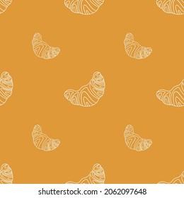Baking pattern. A set of pastries from a bakery or pastry shop. Bakery or cafe concept. Vector illustration.