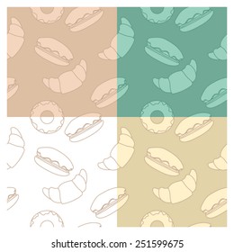 Baking patterns set. Vector illustration