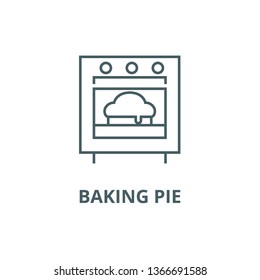Baking pie line icon, vector. Baking pie outline sign, concept symbol, flat illustration