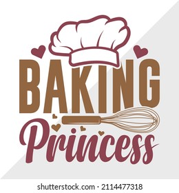Baking Princess Printable Vector Illustration