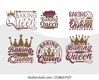 Baking Queen Printable Vector Illustration svg
