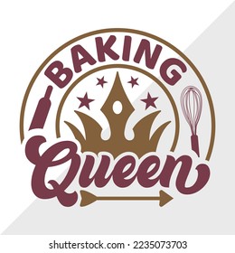 Ilustración de vectores imprimibles de Baking Queen SVG