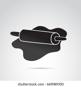 Baking, rolling, preparing a cake icon isolated on white background. Vector art.