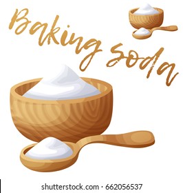 Baking soda. Cartoon vector icon isolated on white background. Series of food and drink and ingredients for cooking