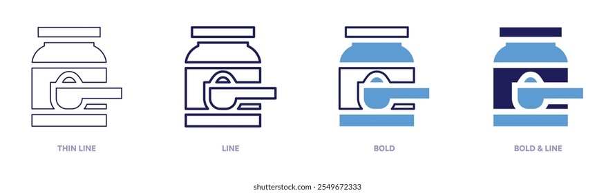 Baking soda icon in 4 different styles. Thin Line, Line, Bold, and Bold Line. Duotone style. Editable stroke.