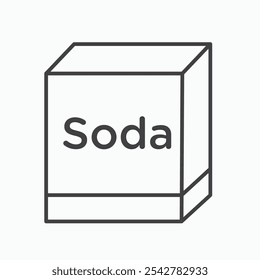 Baking soda icon in black and white outlined stroke