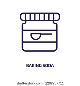 Baking Soda Icon From Cleaning Collection. Thin Linear Baking Soda, Kitchen, Cook Outline Icon Isolated On White Background. Line Vector Baking Soda Sign, Symbol For Web And Mobile