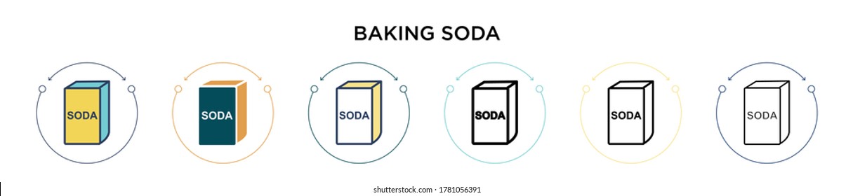 Baking soda icon in filled, thin line, outline and stroke style. Vector illustration of two colored and black baking soda vector icons designs can be used for mobile, ui, web