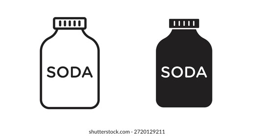 Ilustración de icono de bicarbonato de sodio, Vector de línea delgada, signo de Diseño web,