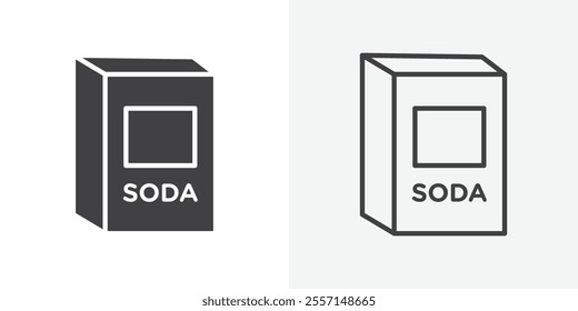 Baking soda icon. outlined vector style.