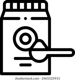 baking soda icon. Thin Linear Style Design Isolated On White Background