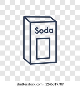 baking soda icon. Trendy linear baking soda logo concept on transparent background from cleaning collection