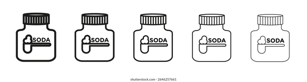 baking soda icon vector outline set illustration sign
