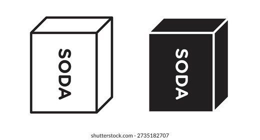 baking soda icons for design. Easily editable stroke. Modern flat design.
