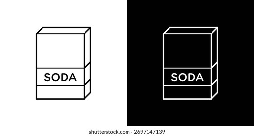 ícones de soda de cozimento. simples, traço, ícones pretos