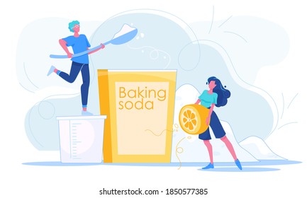 Baking soda illustration Flat style Natural cleaning