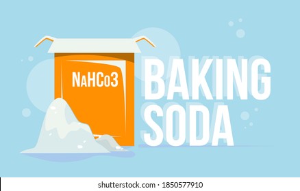 Baking soda illustration Flat style Natural cleaning