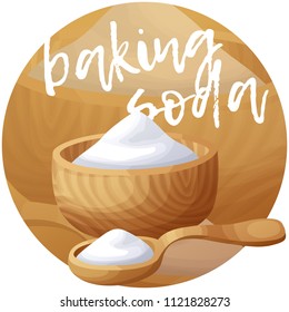 Baking Soda Ingrdient. Cartoon Vector Icon On Gradient Background