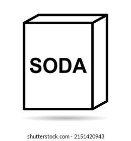 Backend Soda Zutat Ikone Schatten, kochen Lebensmittel Design Symbol, Bäckerei Produkt Vektorgrafik.