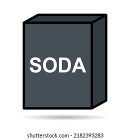 Baking soda ingredient icon shadow, cook food design symbol, bakery product vector illustration .